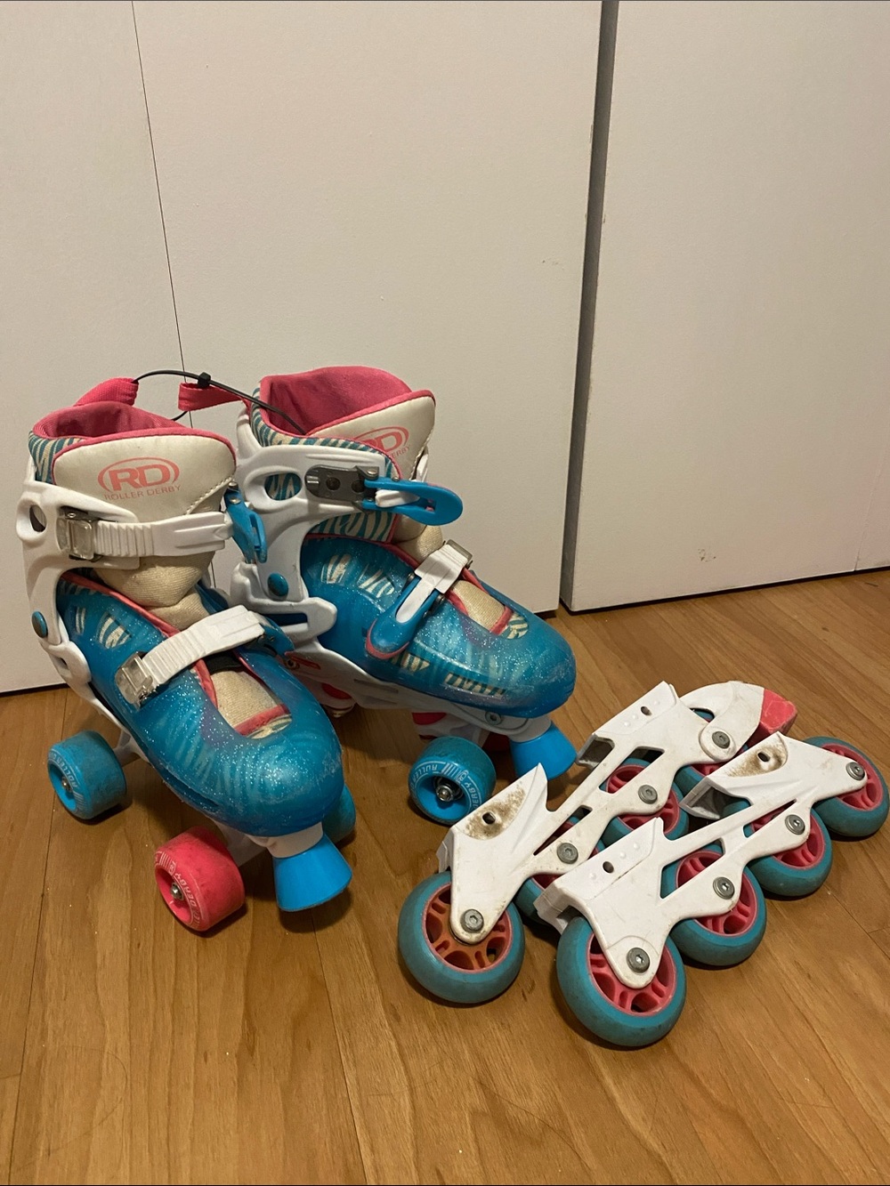 SALE💥 Roller Derby 2 in 1 In-line/Quad Combo Skates Kid Rollerblade sports